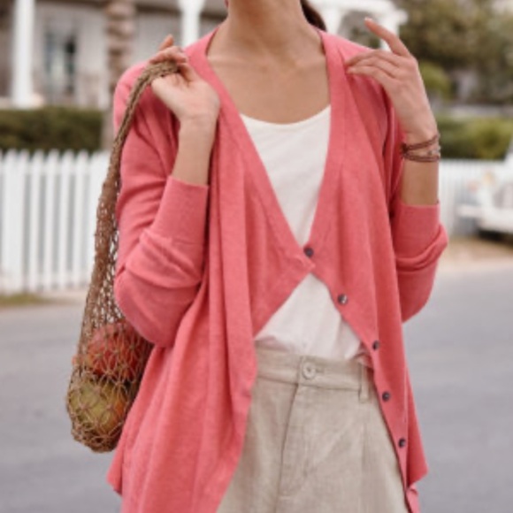 Easy Linen Drape Open Front Cardigan - Picture 9 of 9